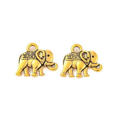 Vintage Elephant Charms PALLOY-ZN-47017-AG-FF-1