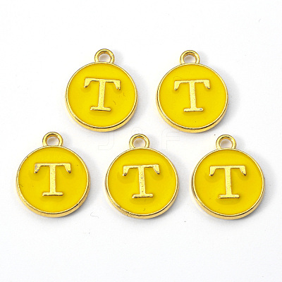 Golden Plated Alloy Enamel Charms ENAM-S118-09T-1