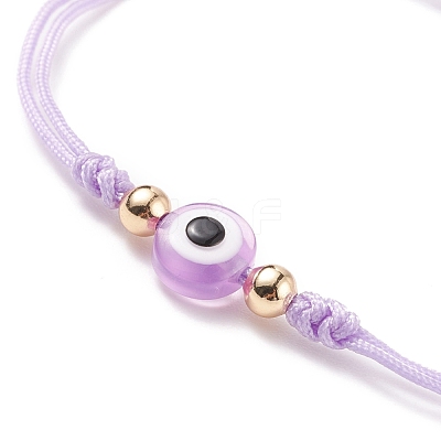 Resin Evil Eye Braided Bead Bracelet BJEW-JB08491-1
