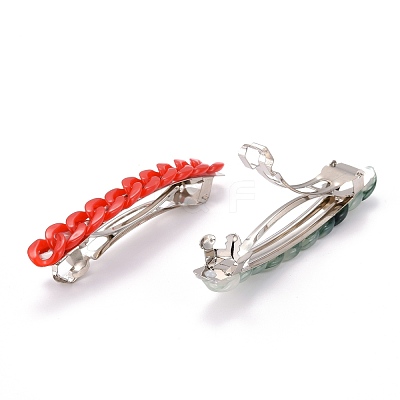 Opaque Acrylic Twist Chains Hair Barrettes PHAR-JH00076-1