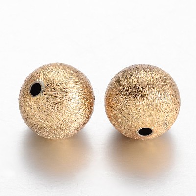 Round Brass Textured Beads KK-E671-02A-1