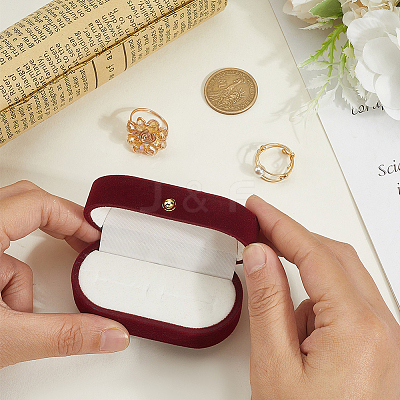 1Pc Rectangle Velvet Couple Rings Box CON-BBC0001-20A-1