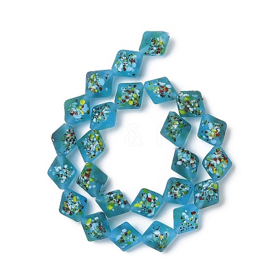 Frosted Handmade Lampwork Beads Strands LAMP-A010-01D-1