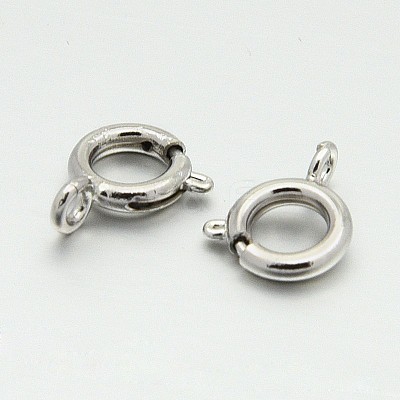 Brass Spring Ring Clasps X-KK-H418-N-1