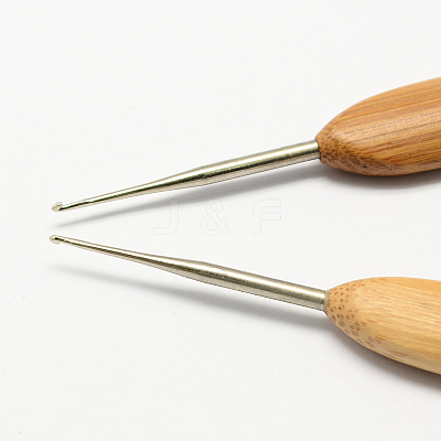 Bamboo Handle Iron Crochet Hook Needles TOOL-R034-1.0mm-1