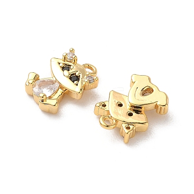 Brass Micro Pave Cubic Zirconia Charms KK-D504-18G-1