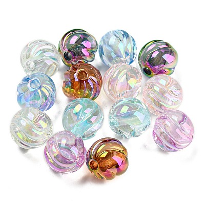 Transparent UV Plating Iridescent Acrylic Beads X1-OACR-Q189-06-1