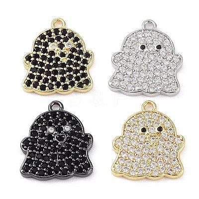 Rack Plating Brass Cubic Zirconia Pendants KK-D031-04-1