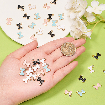 40Pcs 4 Colors Alloy Charms ENAM-CJ0001-83-1