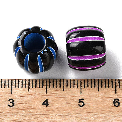 Spray Printed Opaque Acrylic European Beads SACR-P031-02B-1