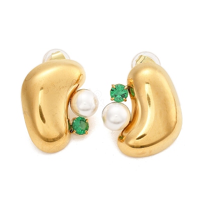 304 Stainless Steel Stud Earrings EJEW-R020-01G-02-1