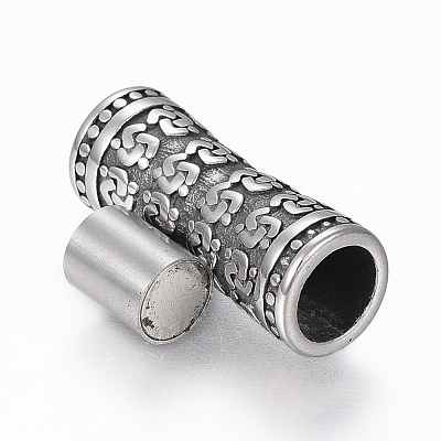 304 Stainless Steel Magnetic Clasps with Glue-in Ends STAS-F130-41AS-1