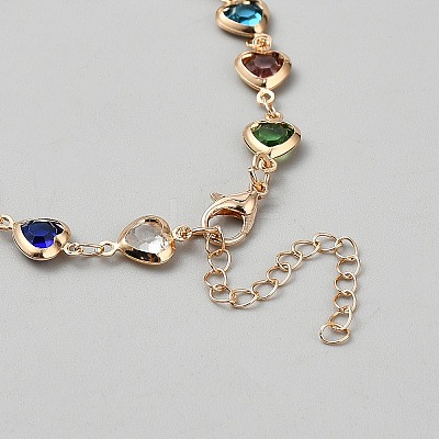 Alloy Rhinestone Link Chain Bracelets for Women BJEW-WH0041-32-1