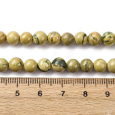 Natural Verdite Stone Beads Strands G-C242-03-6mm-1