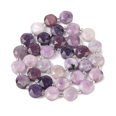 Natural Lilac Jade/Lepidolite Beads Strands G-N342-76A-1