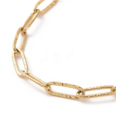 PVD Vacuum Plating 304 Stainless Steel Paperclip Chain Bracelet for Men Women BJEW-E031-10G-1
