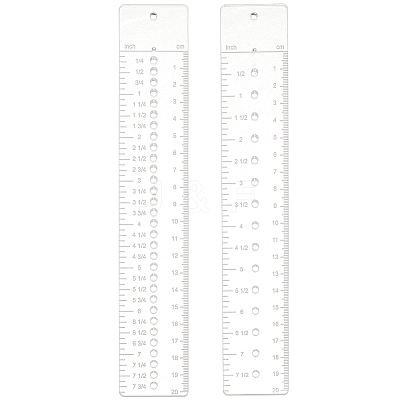 2Pcs 2 Styles Acrylic Rulers AJEW-WH0270-327-1