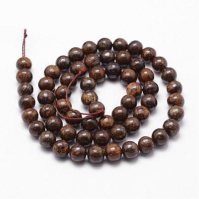 Natural Bronzite Bead Strands G-D840-57-4mm-1