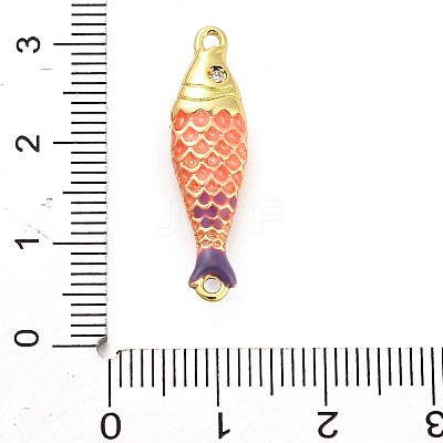 Brass Enamel Fish Connector Charms KK-H527-11G-05-1