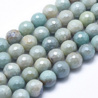 Natural Flower Amazonite Beads Strands X-G-O164-02-8mm-1