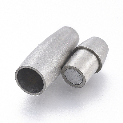 Tarnish Resistant 304 Stainless Steel Magnetic Clasps with Glue-in Ends STAS-D242-02P-B-1