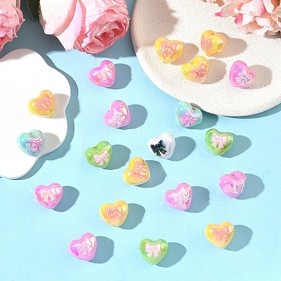 20Pcs UV Plated Opaque Acrylic Beads PACR-YW0001-53-1