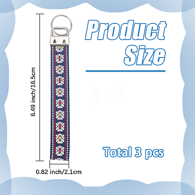 Iron with Polyester Inwrought Keychain KEYC-WH20054-011B-1