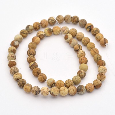Natural Picture Jasper Beads Strands X-G-D659-6mm-1