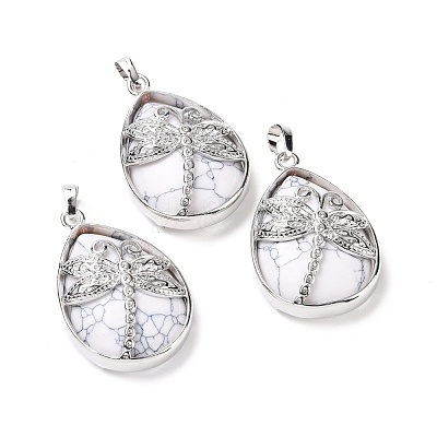 Natural Howlite Pendants G-G900-01P-15-1