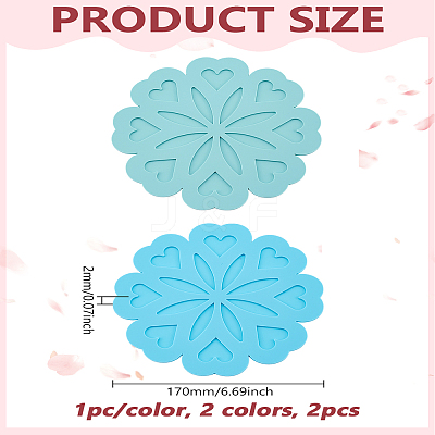 2Pcs 2 Colors Silicone Placemats AJEW-LP0001-46B-1