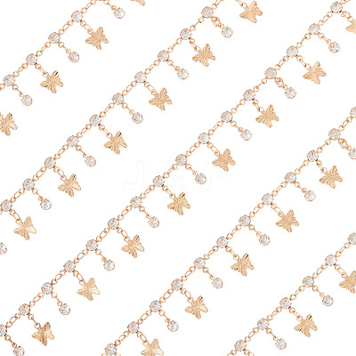 Handmade Rhinestone Flat Round Link Chains CHC-TA0001-35-1