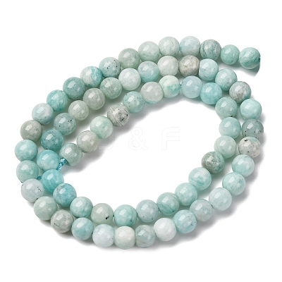 Natural Amazonite Beads Strands G-K068-03-6mmA-1