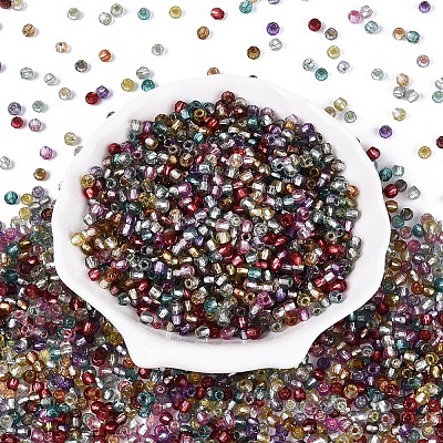 Silver Lined Glass Seed Beads SEED-T007-18A-01-1