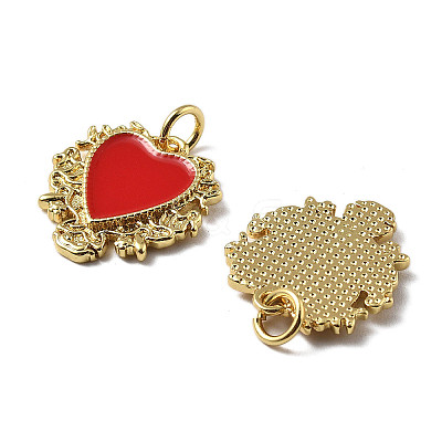 Brass Enamel Pendants KK-R229-06G-02-1