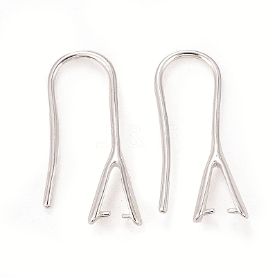Rack Plating Eco-friendly Brass Earring Hooks KK-D075-14S-RS-1