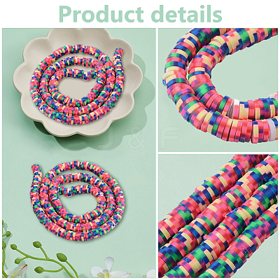 1 Strand Handmade Polymer Clay Beads Strand CLAY-PH0001-98-1