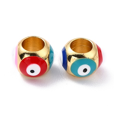 Real 18K Gold Plated Brass European Beads KK-A155-28G-1