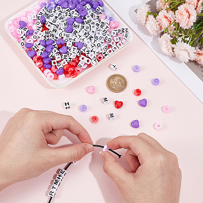 Mother's Day Theme Opaque Acrylic Beads Kits MACR-SP0001-40-1