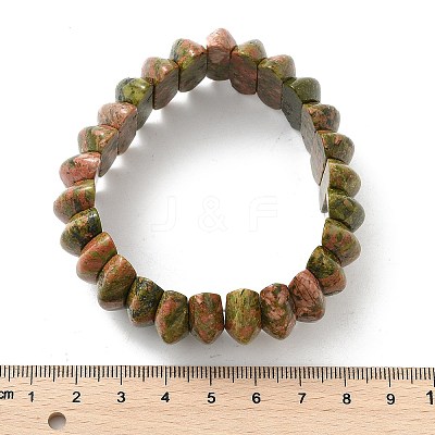 Bicone Natural Unakite Beads Stretch Bracelets for Women Men BJEW-C097-05F-1