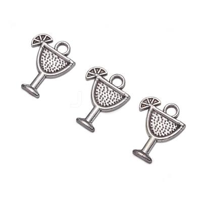 Tibetan Style Tropical drink Alloy Pendants TIBEB-A14275-AS-LF-1