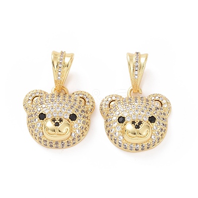Brass Micro Pave Cubic Zirconia Pendants ZIRC-F136-01-1