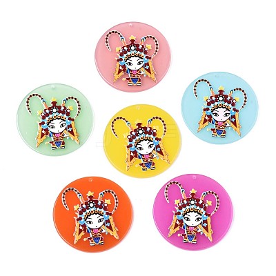 Translucent Cellulose Acetate(Resin) Pendants KY-T040-23-1
