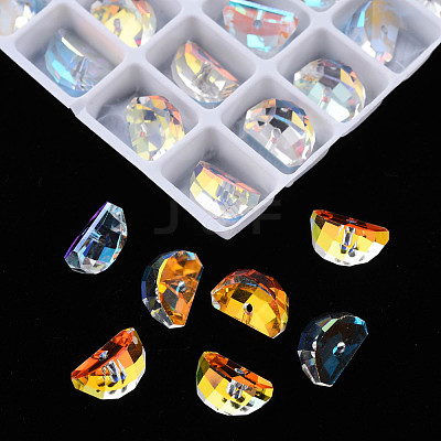 Electroplated Glass Charms EGLA-N006-014A-1