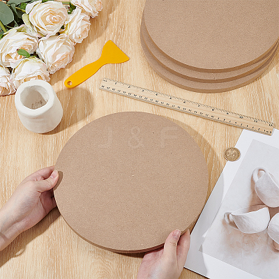 MDF Wood Round Boards TOOL-WH0059-076B-1