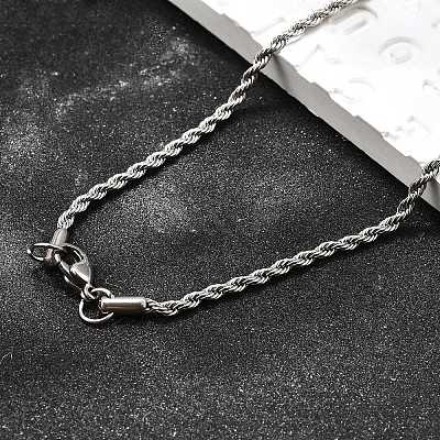 Tarnish Resistant 304 Stainless Steel Rope Chain Necklaces STAS-S029-01-1