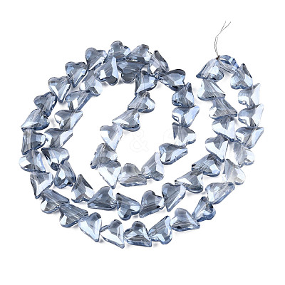Electroplate Transparent Glass Beads Strands EGLA-N002-44-09-1