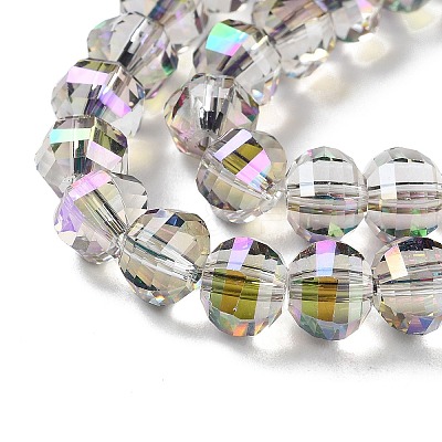 Transparent Electroplate Glass Beads Strands GLAA-Q099-C01-12-1-1