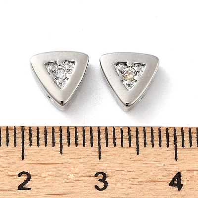Real Platinum Plated Brass Micro Pave Cubic Zirconia Beads LS-KK-H455-08P-01-1