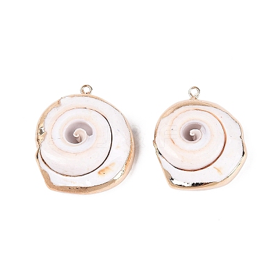 Electroplated Natural Shell Pendants BSHE-Q020-04-1