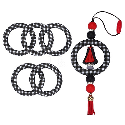 5Pcs Ring Food Grade Eco-Friendly Silicone Beads JX893D-1